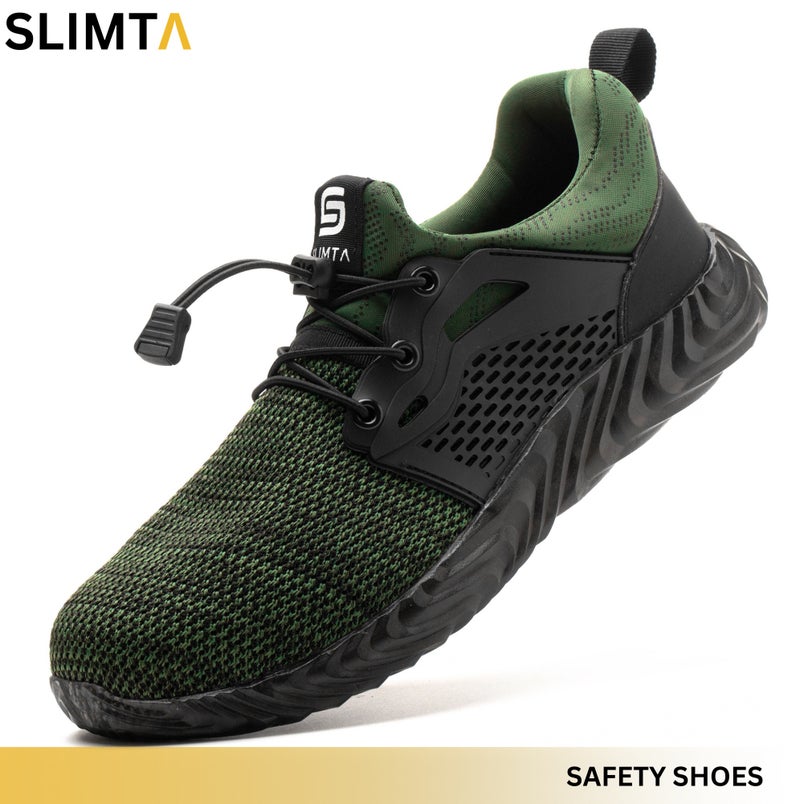 SLIMTA Men Women Safety Shoes Non-Slip Steel Toe Cap Trainers Mesh Breathable Lightweight Comfortable Puncture Proof Industrial Shoes - Image 1